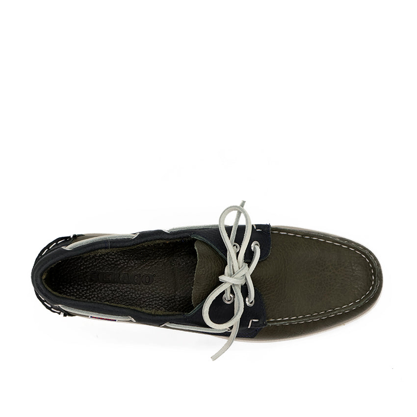 Spinnaker Men's Shoes - Dark Brown Blue Navy Tumbled
