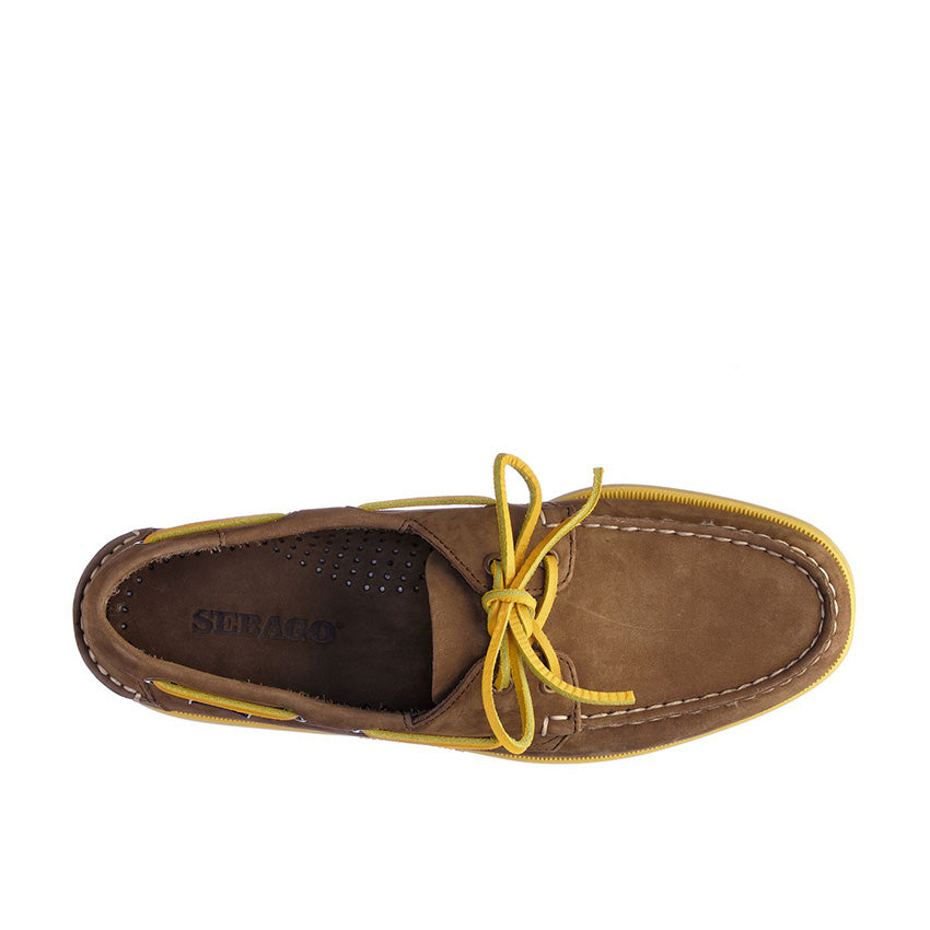 Spinnaker Men's Shoes - Dark Brown Yellow Nubuck