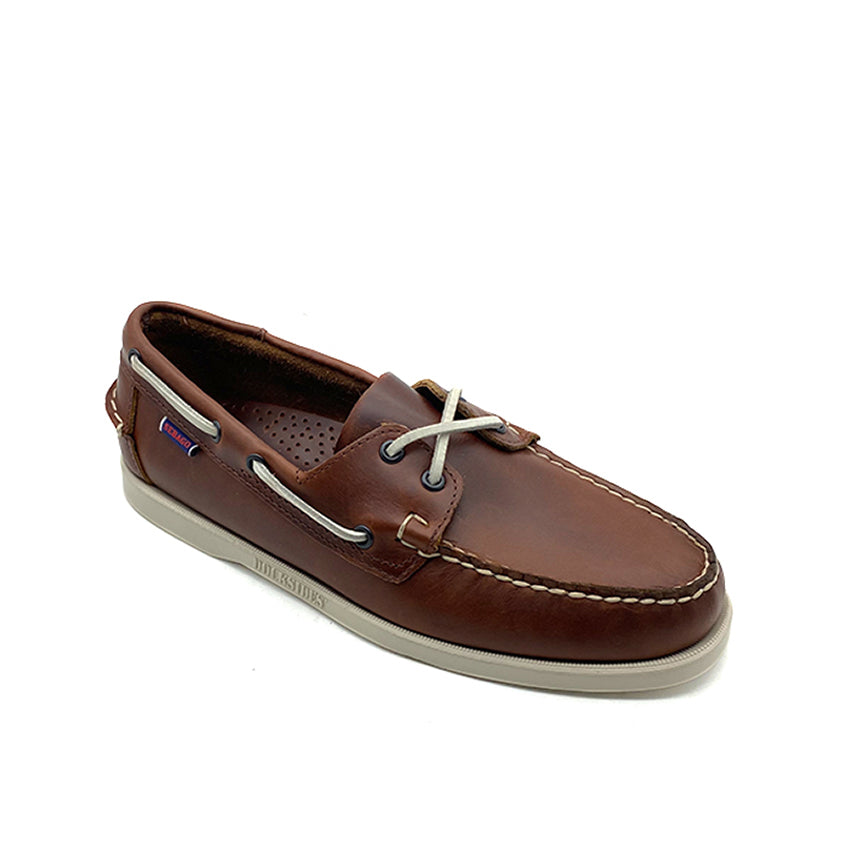 Docksides Men's Shoes - Brown Oiled Waxy White Sole